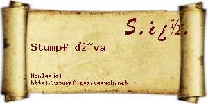 Stumpf Éva névjegykártya